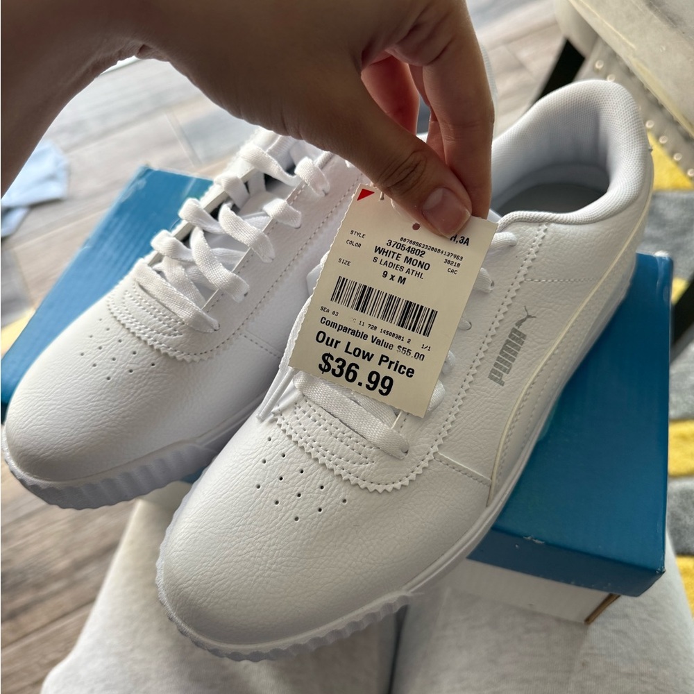 Puma White Mono Athletic Shoes
